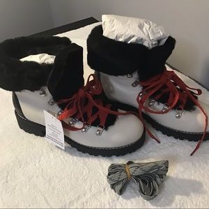 Jcrew Nordic boots, white, nwt, extra strings